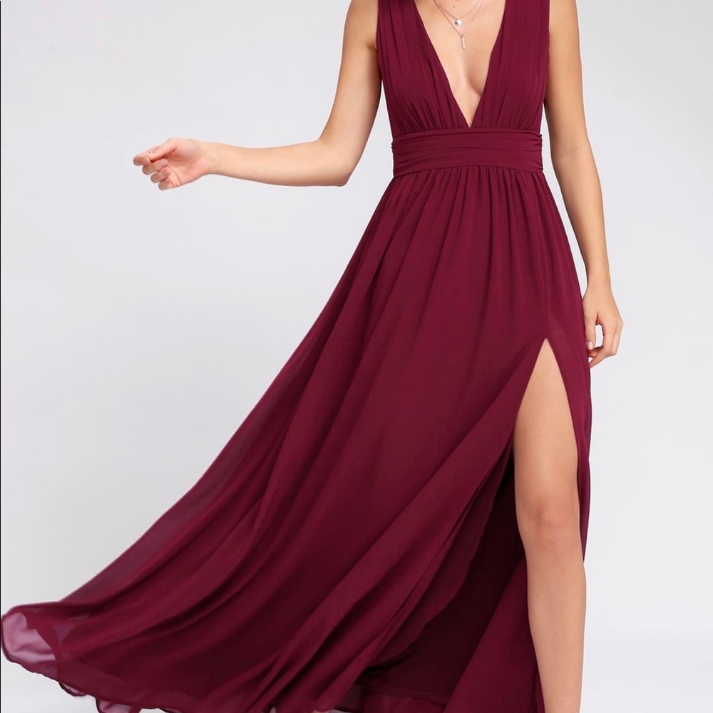 Heavenly Hues burgundy maxi dress